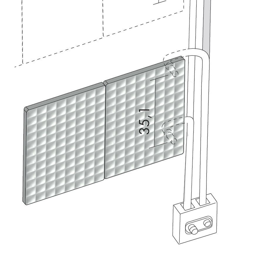 Antrax Design-Heizkrper WAFFLE, externer Anschlu, Rohre in der Wand, Einbausatz